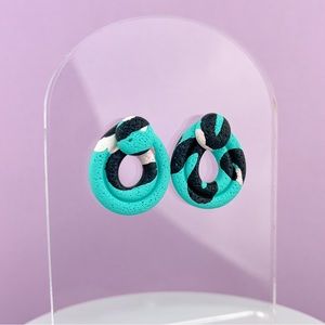 Abstract Textured Design Stud Handmade Polymer Clay Earrings